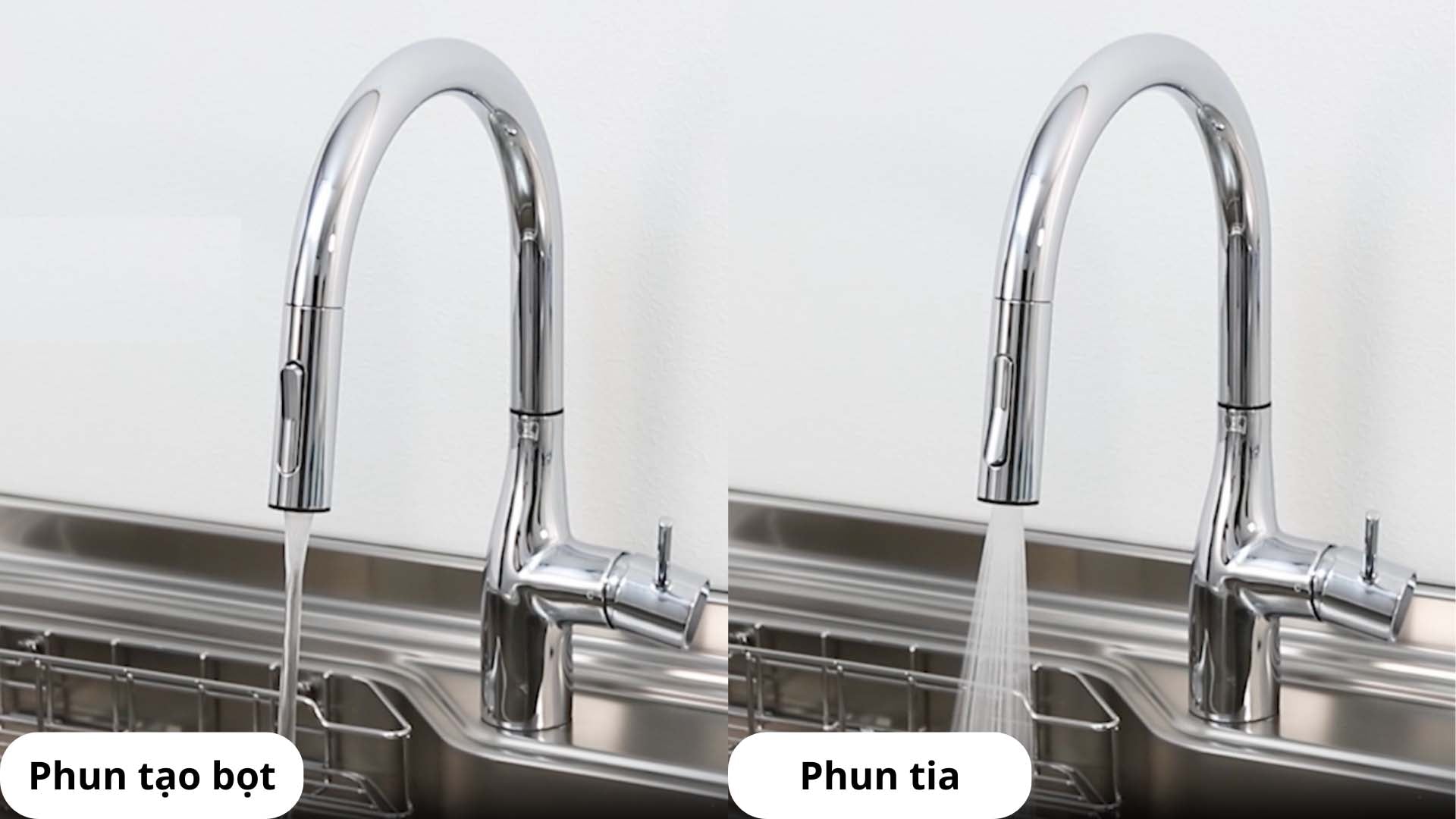 Vòi rửa bát KVK 2 chế độ xả
