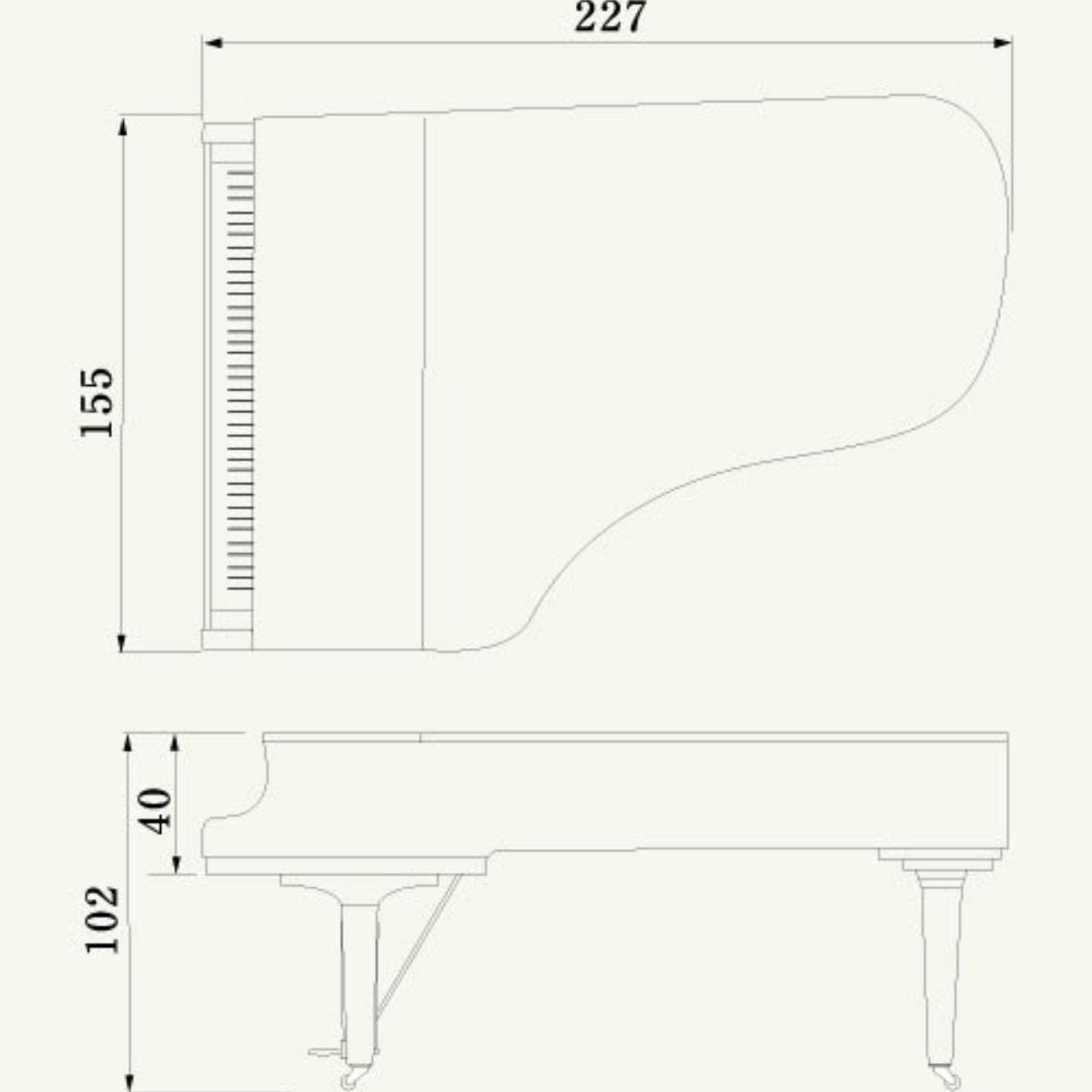 Kích Thước Đàn Piano Cơ Yamaha C7X PE | Grand Piano | Areca