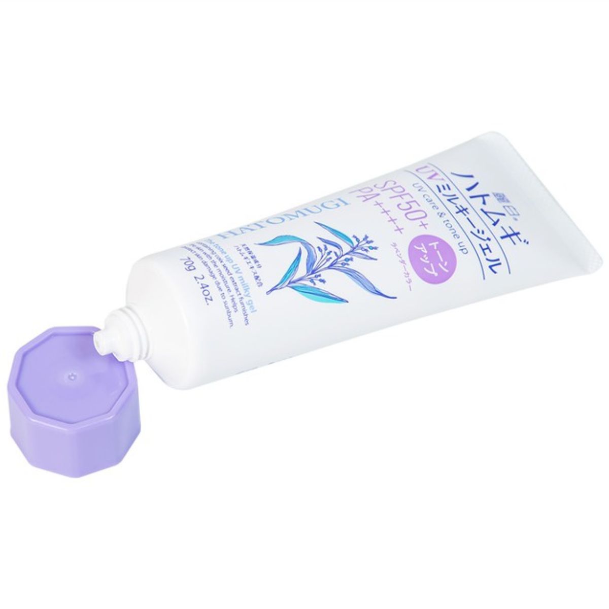 Kem Chống Nắng Hatomugi UV Care & Tone Up SPF50+ PA++++ Nắp Tím 70g | Đồ Nhật Nội Địa