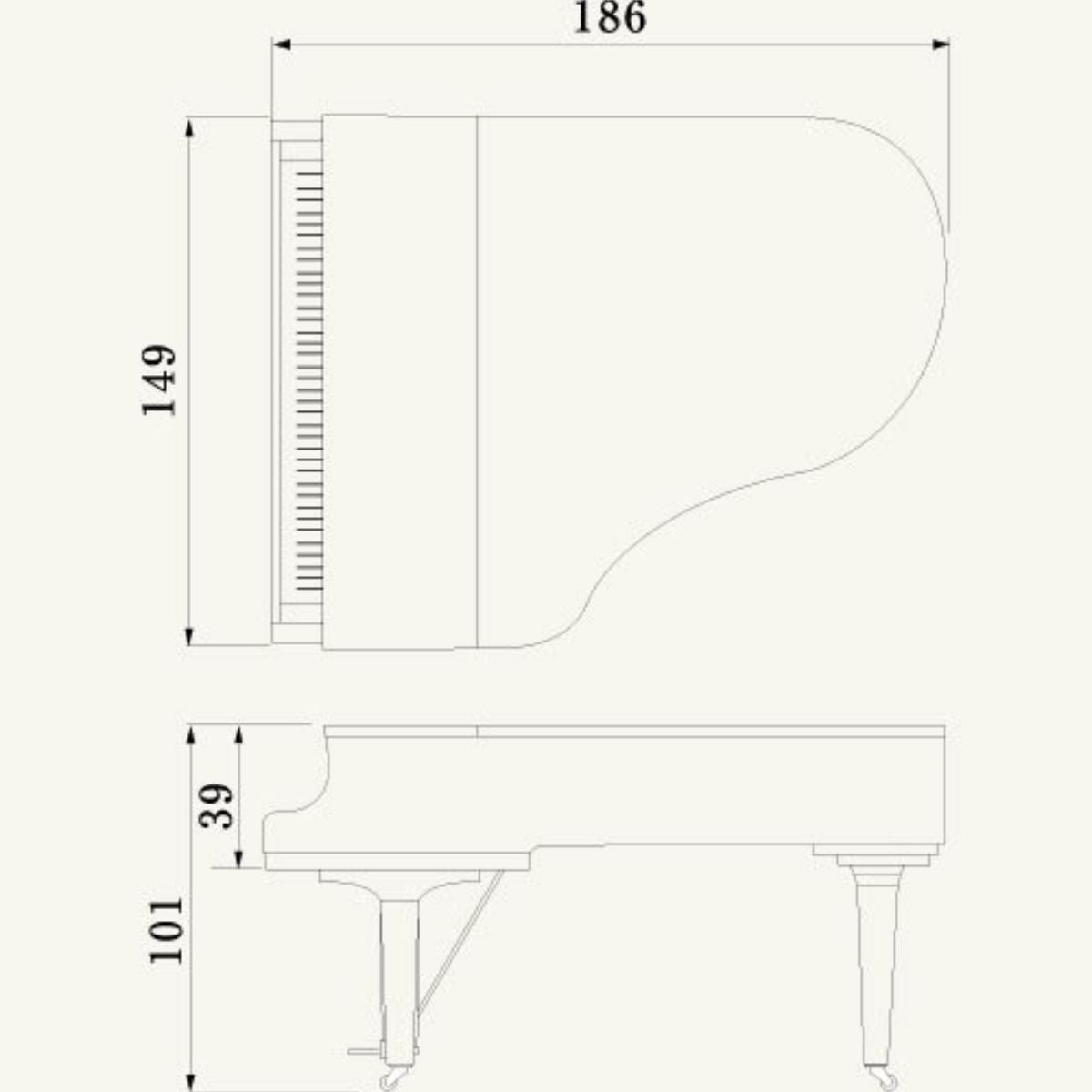 Kích Thước Đàn Piano Cơ Yamaha C3X PE | Grand Piano | Areca