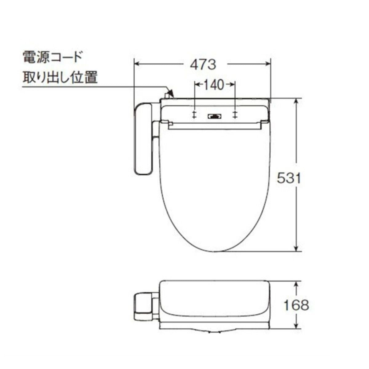 Kích Thước Nắp Bệt Thông Minh TOTO TCF2223E |  Đồ Nhật Nội Địa