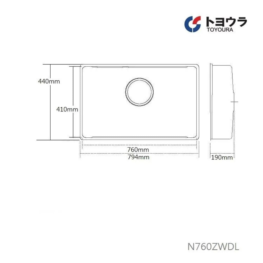 Chậu Rửa Bát Toyoura N760ZWDL-EB | 1 hố | Chậu Rửa Bát Cao Cấp
