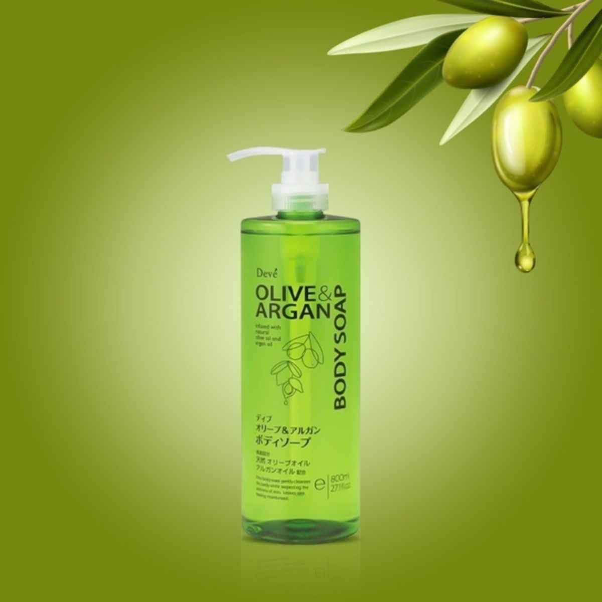 Sữa Tắm Argan Và Dầu Oliu Deve 800ml Nội Địa Nhật Chính Hãng