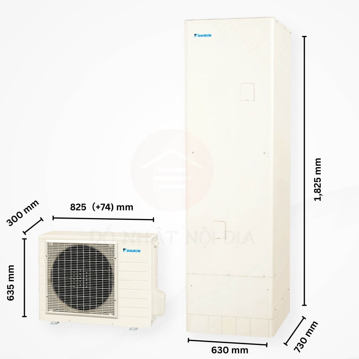 Kích Thước Máy Nước Nóng Trung Tâm Daikin EQN37YV – 370L, tiết kiệm điện