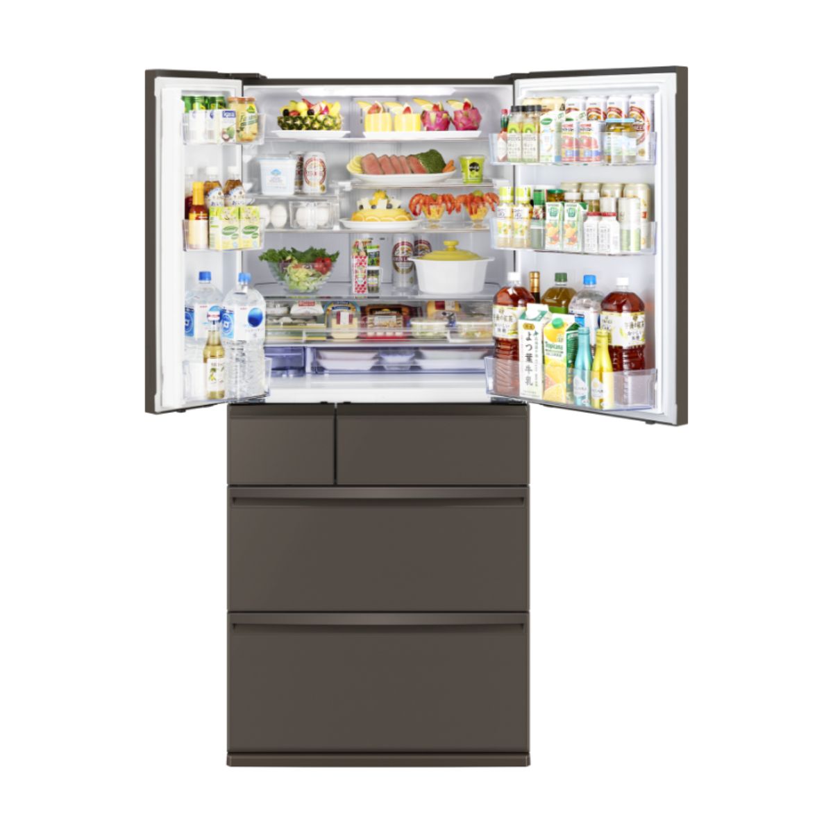 Tủ lạnh Mitsubishi 700 lít, tủ lạnh Mitsubishi 6 cửa nội địa Nhật, Mitsubishi MR-WXD70N-H Grand Amber Grey, tủ lạnh Mitsubishi cấp đông mềm -7°C.