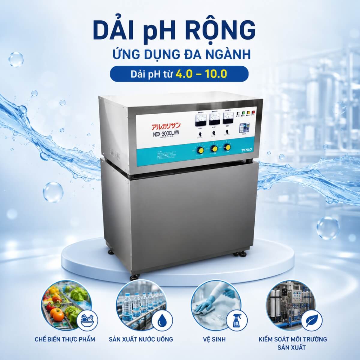 Máy ion kiềm công nghiệp NDX-3000LMW Chính Hãng Nhật Bản
