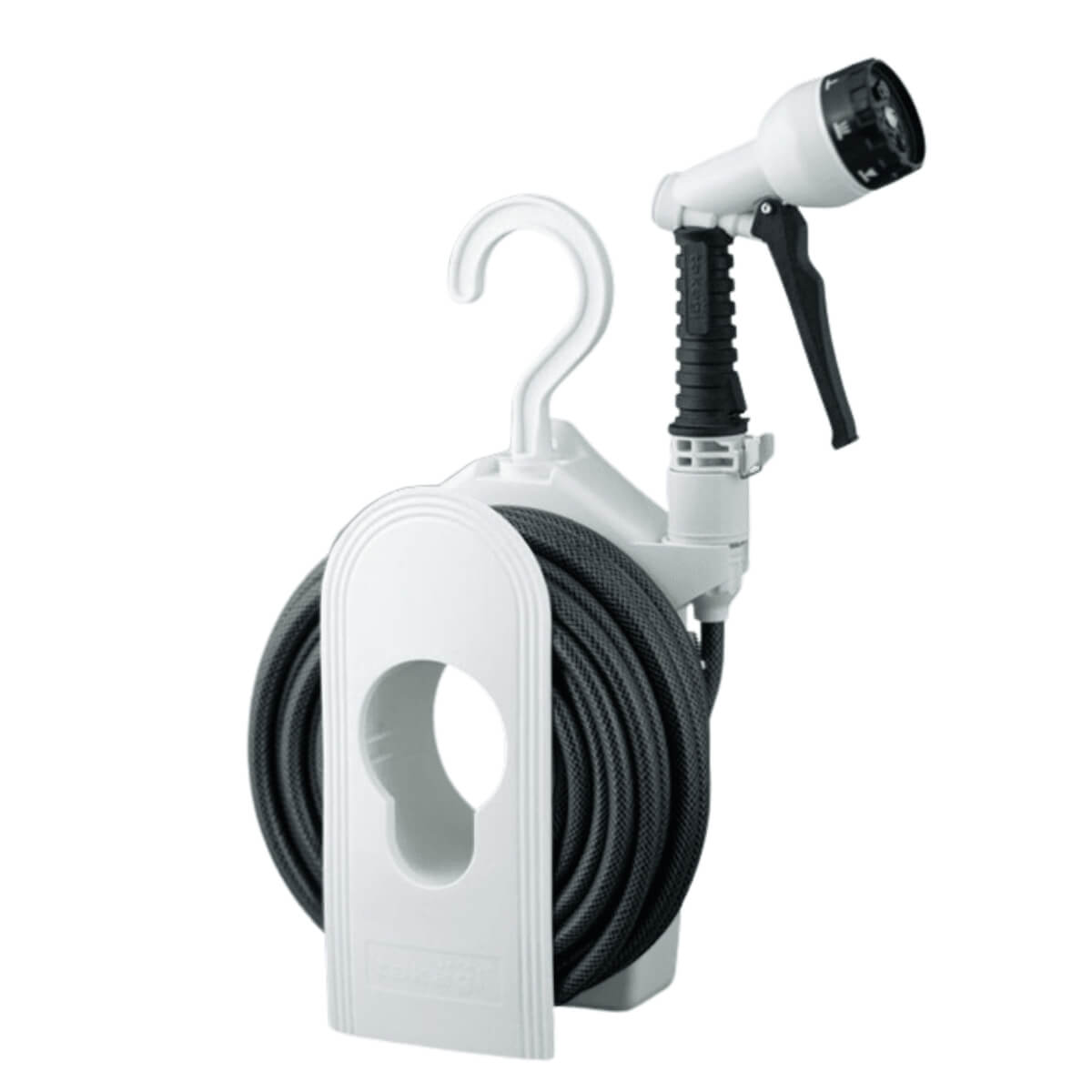 Bộ vòi tưới cây Takagi R110CGVN Compact Reel 10m màu trắng đen thiết kế giá treo tường