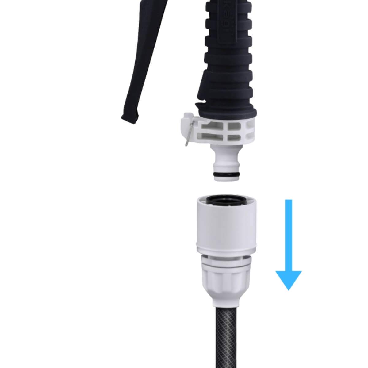 Bộ vòi tưới cây Takagi R110CGVN Compact Reel 10m màu trắng đen thiết kế giá treo tường