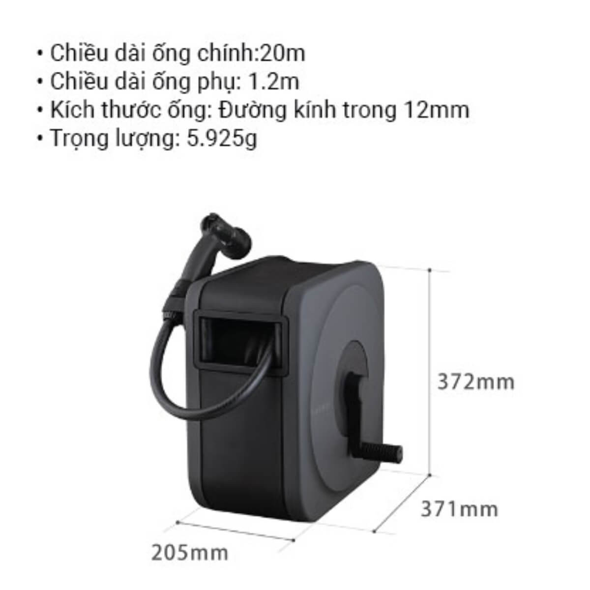 Kích Thước Bộ Vòi Tưới Cây Takagi RC1220CG Boxy Next 20m Chính Hãng Nhật