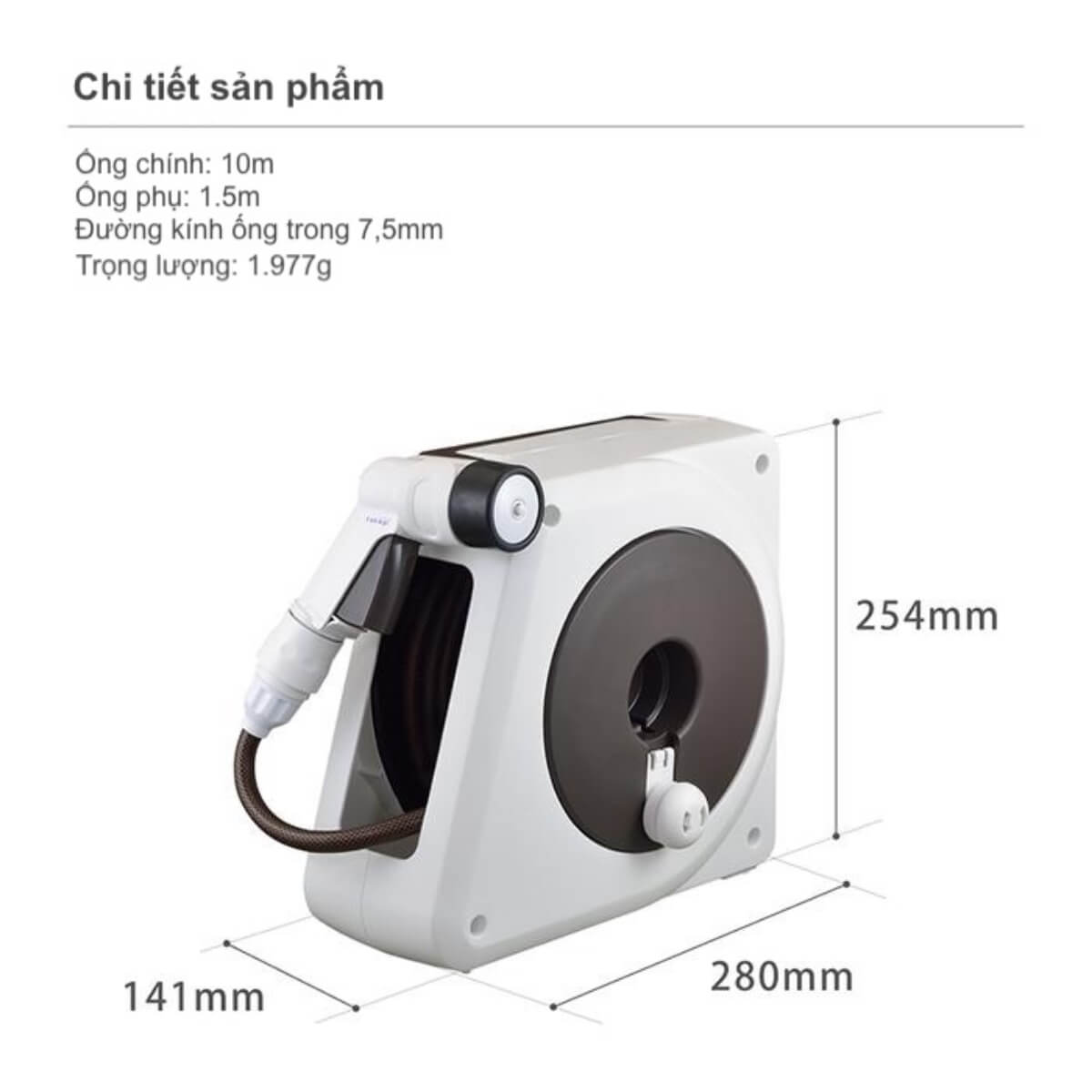 Kích Thước Bộ Vòi Tưới Cây Takagi RM110BRVN Aurora Nano 10m Chính Hãng