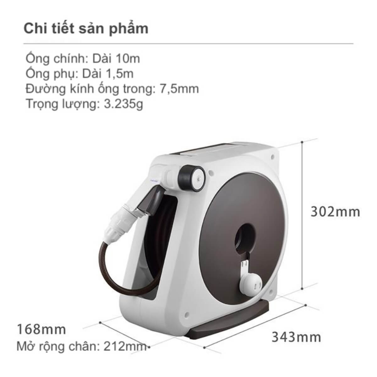 Kích Thước Vòi Tưới Cây Takagi Aurora Nano RM220BRVN 20m - Nhật Bản