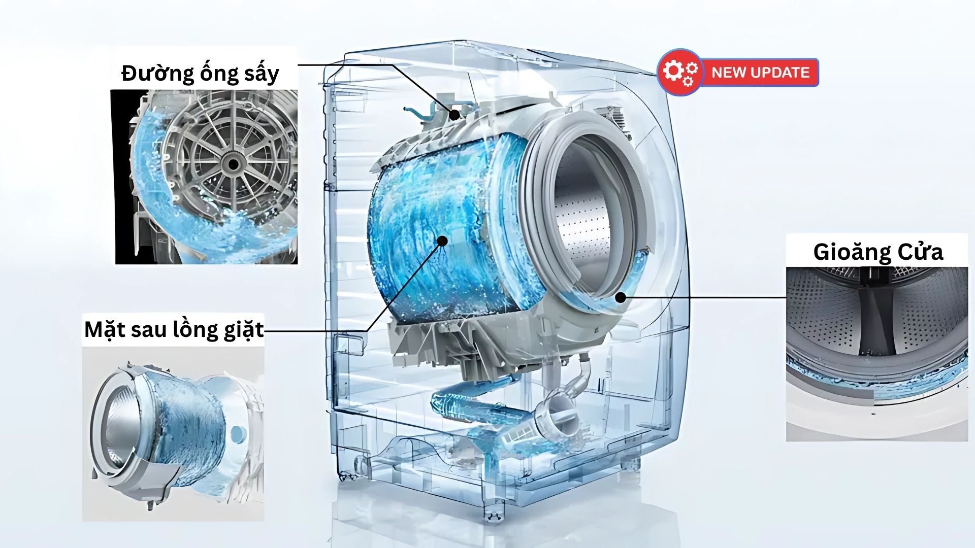 Máy giặt Hitachi BD-SV120K 12kg giặt, 6kg sấy Chế độ "Tự làm sạch"