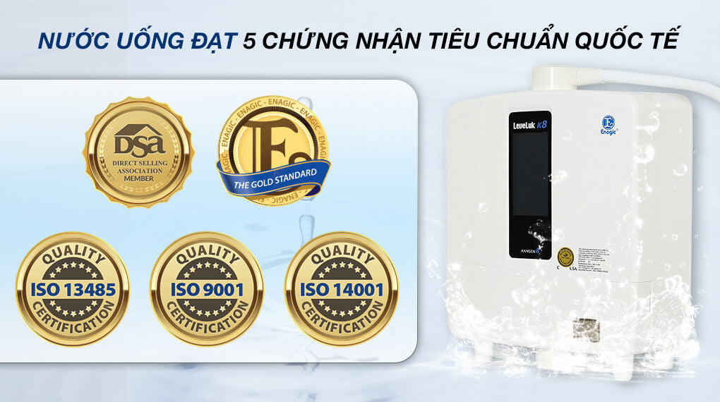 Máy Lọc Nước LeveLuk K8 đạt chứng nhận quốc tế