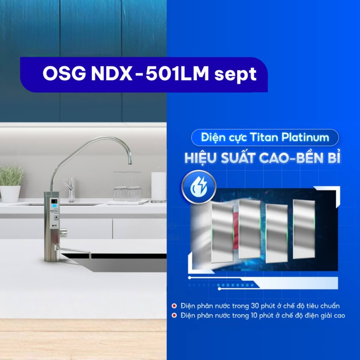 7 tấm điện cực Titanium phủ Platinum trên OSG Alka Rich NDX-501LM sept
