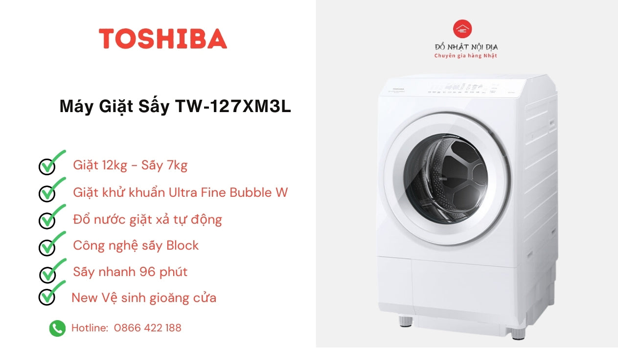 Máy Giặt Sấy Toshiba TW-127XM3L | Đồ Nhật Nội Địa