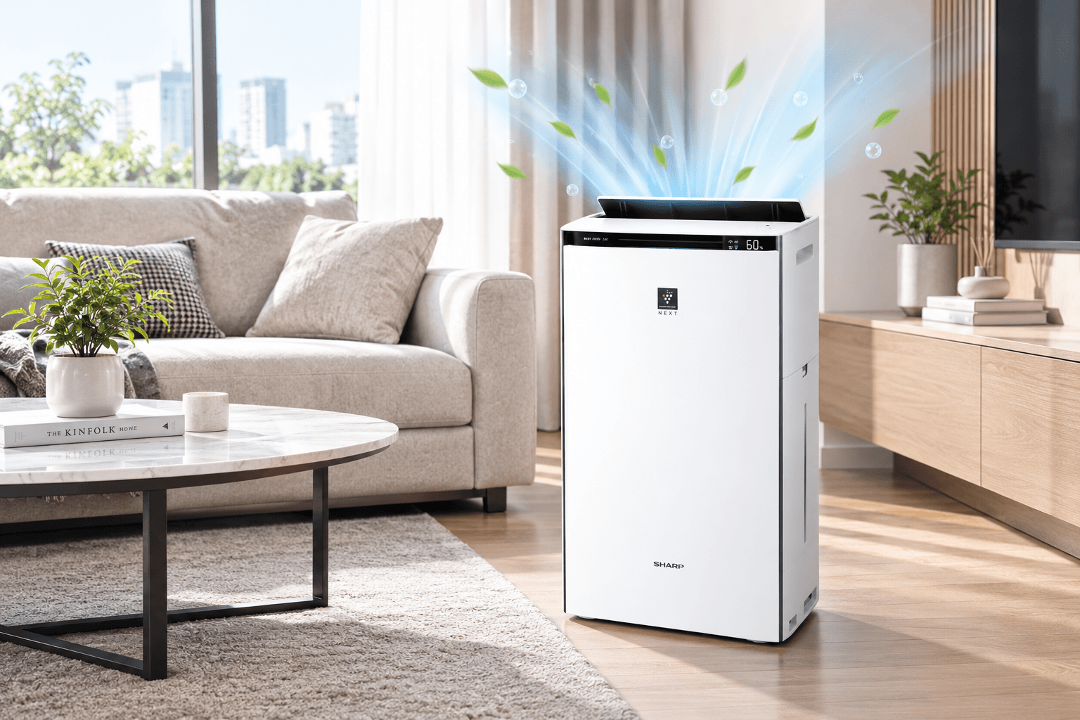 Thiết kế hiện đại của Sharp KI-TX70-W