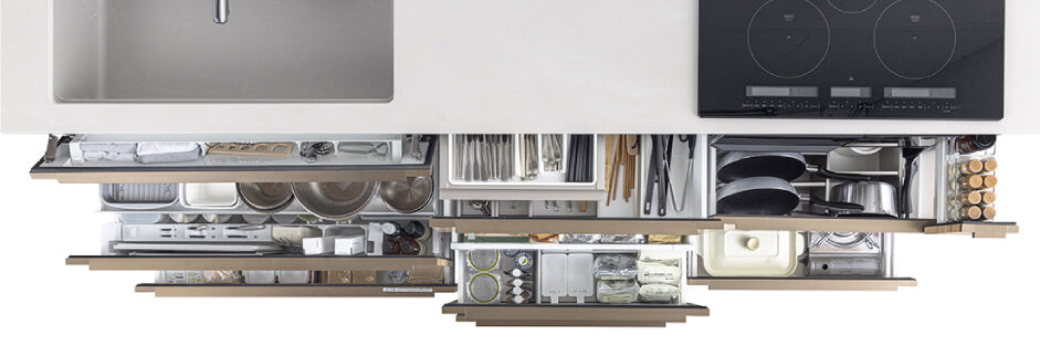 Hệ tủ bếp Lemure khả năng lưu trữ lớn