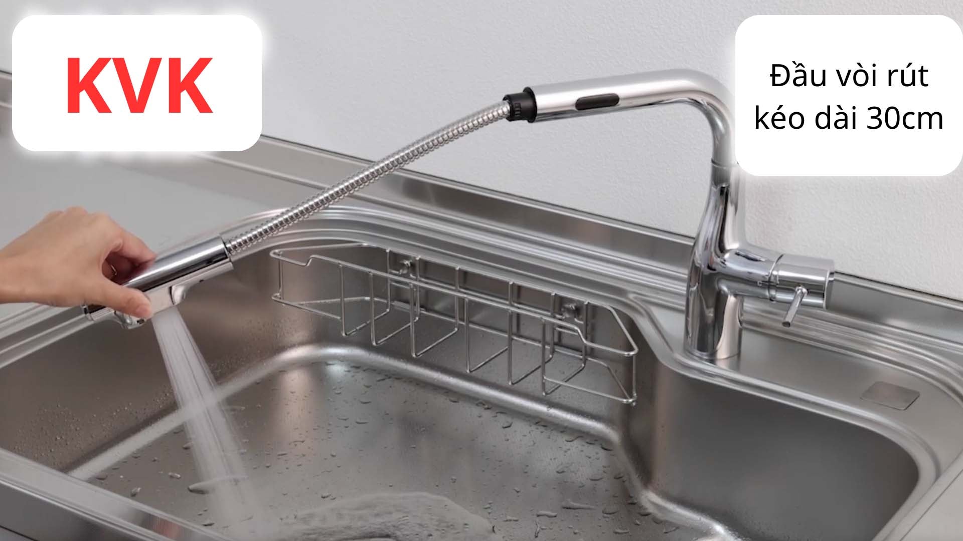 Vòi rửa bát KVK đầu vòi rút dây