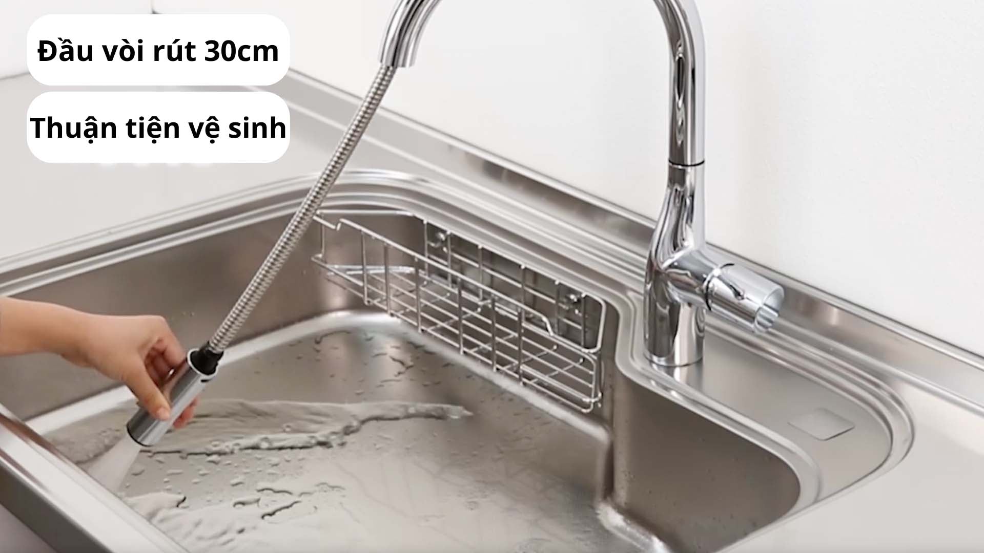 Đầu vòi rút dây vòi rửa bát KVK
