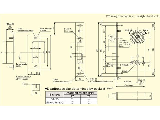 Khóa cửa tay gạt Nhật nội địa Miwa U9LA50-8 | Khóa WC Miwa