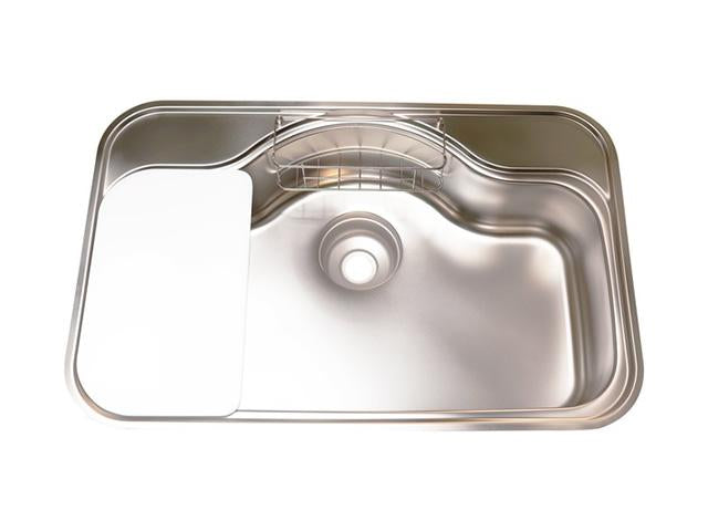 Bồn rửa chén Inox 1 hộc Shigeru GB-DK FS + Thớt nhựa
