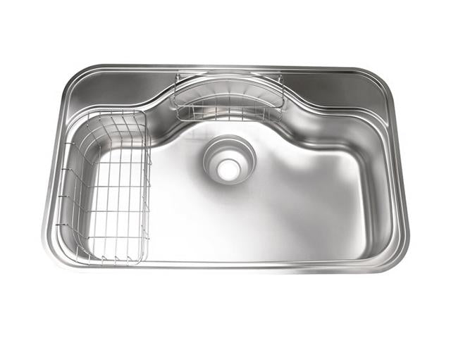 Bồn rửa chén Inox 1 hộc Shigeru GB-DK FS + Giá bát