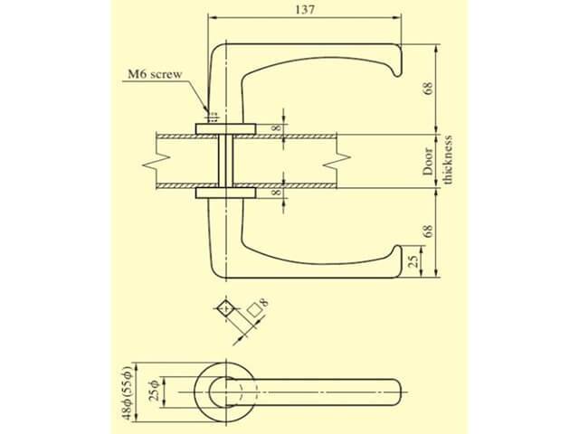 Khóa cửa nhà vệ sinh Miwa U9NLLE50-8 | Khóa cửa tay gạt Nhật Bản