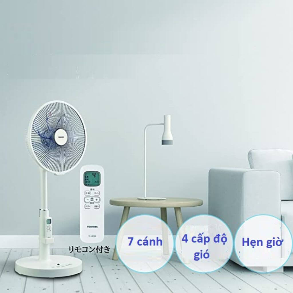 Quạt cây Toshiba TF-30DL24 | Quạt Nhật 7 cánh | Quạt động cơ DC