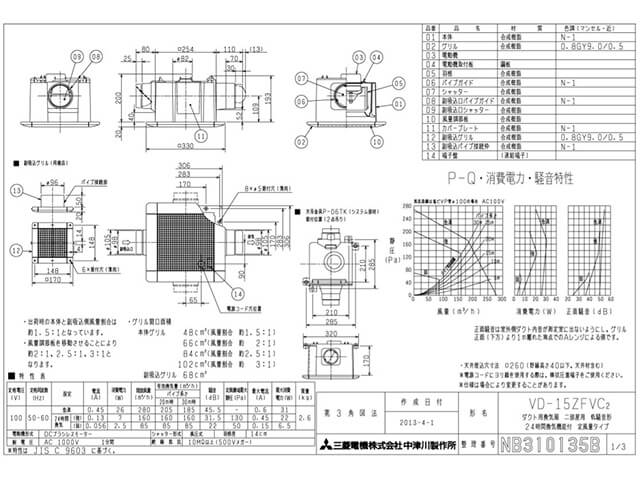 Thông gió quạt hút thông gió Mitsubishi VD-15ZFV2 | Đồ Nhật Nội Địa